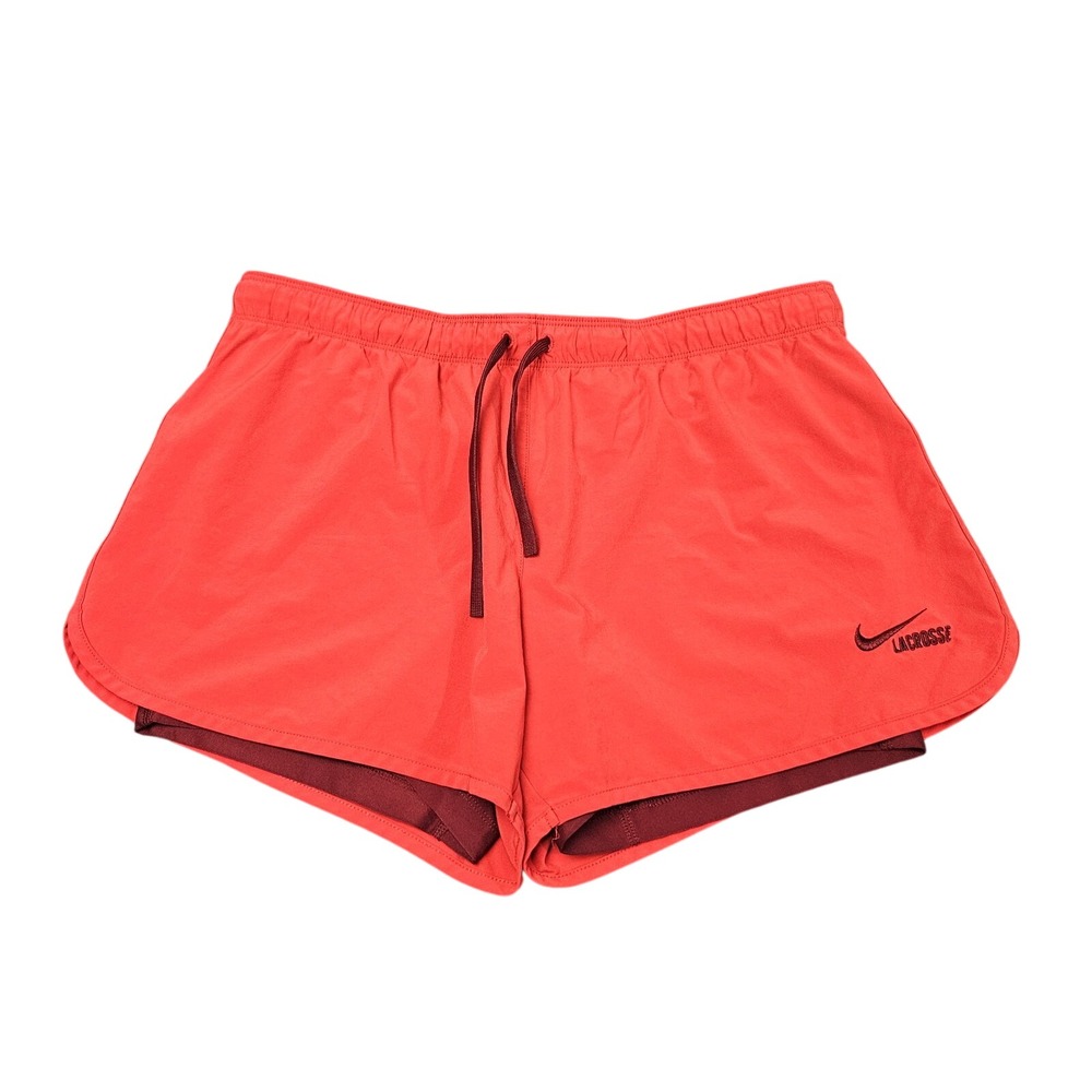Nike Lacrosse Shorts Womens Medium‎ Coral Red DriFIT Compression Layer Running
